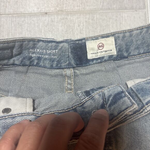 Womens Denim Jean Shorts 29R By AG Alexxis High Waist Y2K vibe Cutoff Distressed - Picture 8 of 9